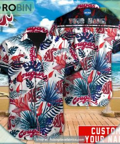 Washington State Cougars Tropical Design Hawaiian Shirt