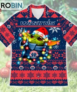 Washington Wizards Baby Yoda Star Wars Ugly Christmas Design Short Sleeve Shirt Washington Wizards Baby Yoda Star Wars Ugly Christmas Design Short Sleeve Shirt