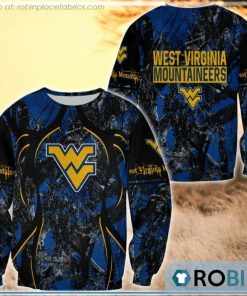 West Virginia Mountaineers Hunting Pattern All Over Print Sweatshirt