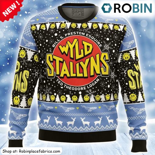 Wyld Stallyns Bill Teds Excellent Adventure Ugly Christmas Sweatshirt, Sweater