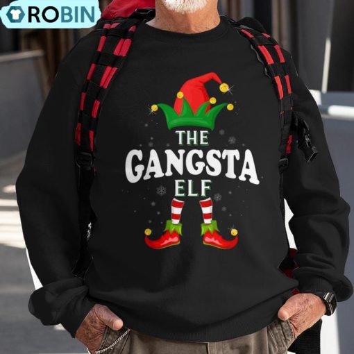 Xmas Gangsta Elf Family Matching Christmas Pajama Ugly Christmas Sweatshirt