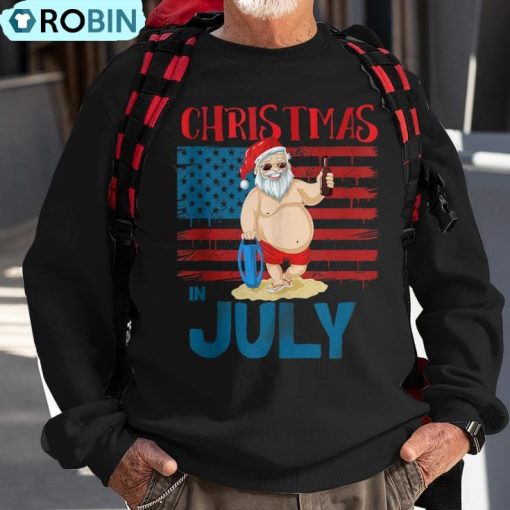 Xmas In July Tropical Beach Vacation Party Christmas Apparel Ugly Christmas Sweatshirt