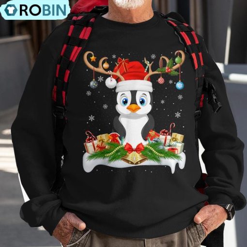 Xmas Lighting Reindeer Santa Penguin Christmas Ugly Christmas Sweatshirt