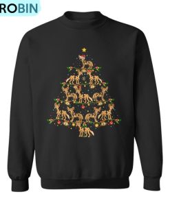 Xmas Lighting Santa African Wild Dog Christmas Tree Ugly Christmas Sweatshirt Xmas Lighting Santa African Wild Dog Christmas Tree Ugly Christmas Sweatshirt
