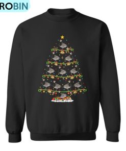 Xmas Lighting Santa Canada-Goose Bird Christmas Tree Ugly Christmas Sweatshirt