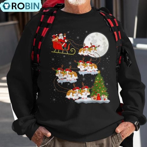 Xmas Lighting Tree Santa Riding Hamster Christmas Ugly Christmas Sweatshirt