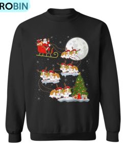 Xmas Lighting Tree Santa Riding Hamster Christmas Ugly Christmas Sweatshirt