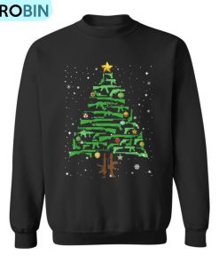 Xmas Patriotic 2Nd Amendment Gun Christmas Tree Ugly Christmas Sweatshirt