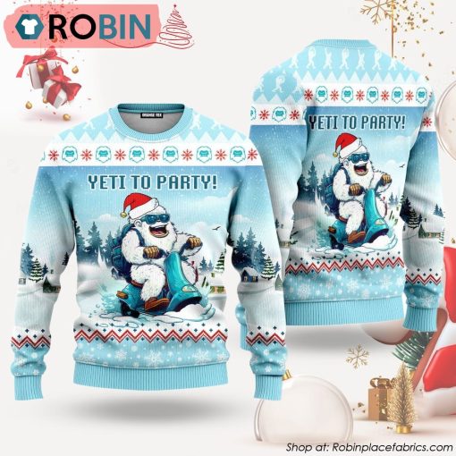 Yeti To Party Funny Bigfoot With Snow Ugly Christmas Sweater