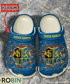 1. FC Saarbrucken Break Cracked Hole Design Crocs Shoes