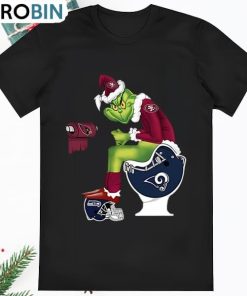 49ers Grinch Santa Cardinals La Rams Toilet Seattle Seahawks Shirt