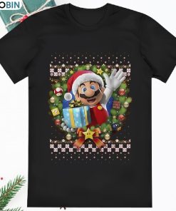 Boys Nintendo Ugly Christmas Mario Wreath T Shirt