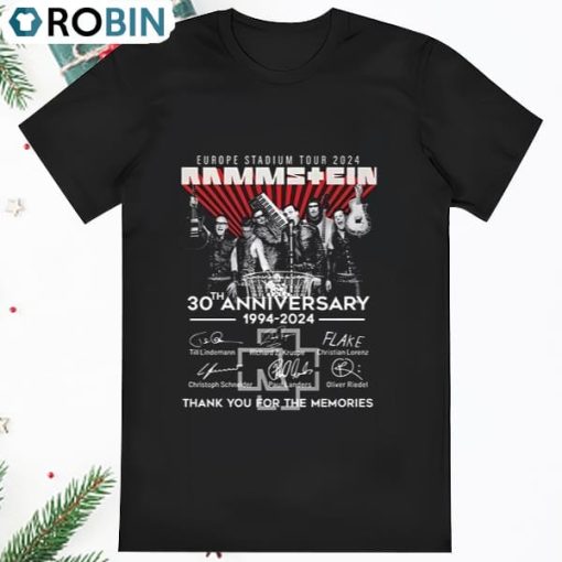 Europe Stadium Tour 2024 Rammstein 30th Anniversary 1994 2024 T Shirt