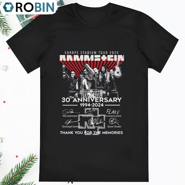 Europe Stadium Tour 2024 Rammstein 30th Anniversary 1994 2024 T Shirt ...