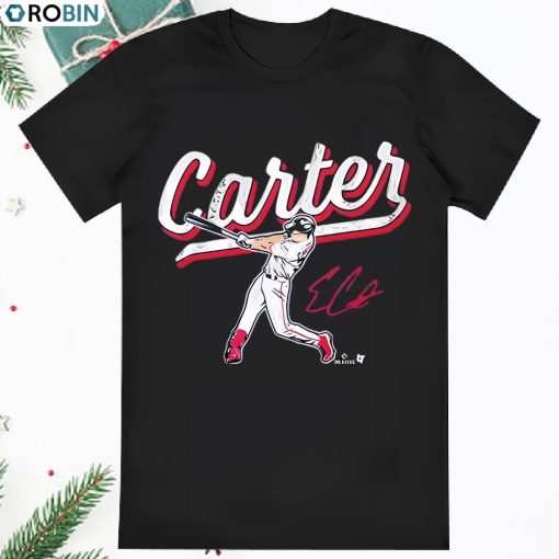 Evan Carter Swing Signature Texas Rangers T Shirt