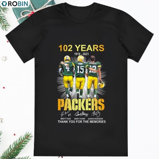 Funny Green Bay Packers 100 Years Thanks You For The Memories T Shirt