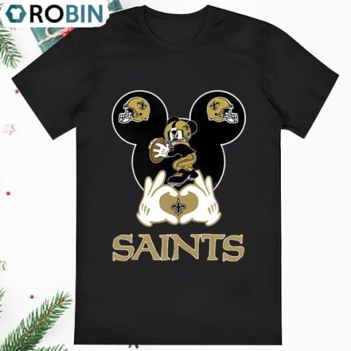I Love The Saints Mickey Mouse New Orleans Saints T Shirt