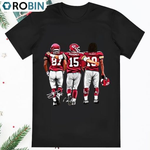 Isiah Pacheco Patrick Mahomes Travis Kelce Kansas City 57 Champs T Shirt