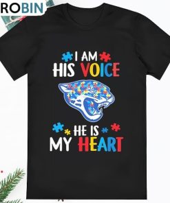 Jacksonville Jaguars Nfl Autism I Am His Voice He Is My Heart Shirt