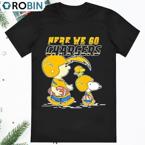 Los Angeles Chargers Here We Go Together Snoopy T Shirt
