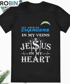 Los Angeles Chargers In My Vien Jesus In My Heart Logo Shirt