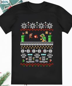 Mens Nintendo Ugly Christmas Mario And Bowser T Shirt
