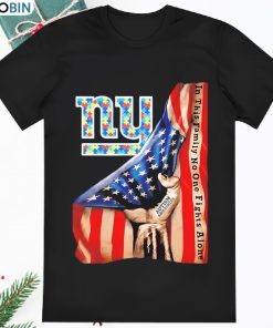New York Giants In This Family No One Fights Alone USA Flag Autism T Shirt