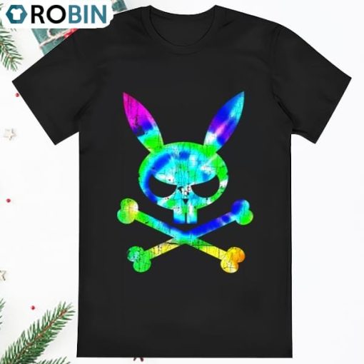 Scary Skull And Crossbones Bad Rabbit Horror Bunny Tie Dye T Shirt