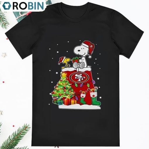 Snoopy And Woodstock San Francisco 49ers Merry Christmas Shirt