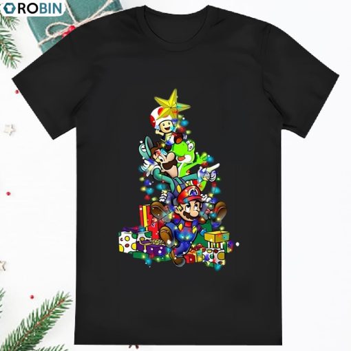 Super Mario Bros With Christmas Ornament Shirt