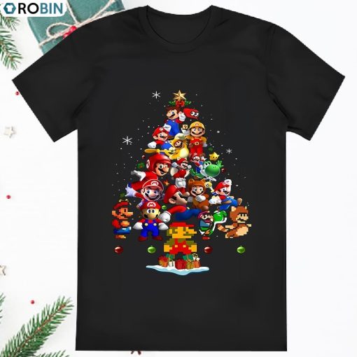 Super Mario Christmas Tree T Shirt