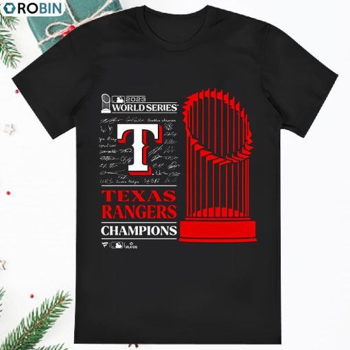 Texas Rangers 2023 World Series Champions Trophy Signature Shirt