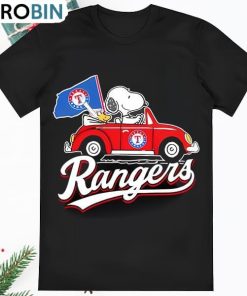 Texas Rangers Snoopy And Woodstock Driving Car Shirt