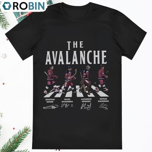 The Colorado Avalanche Walking Abbey Road Signatures Ice Hockey T Shirt