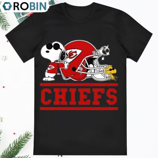 The Kansas City Chiefs Joe Cool And Woodstock Snoopy Christmas Shirt