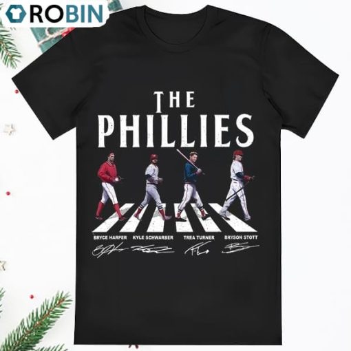 The Phillies Walking Abbey Road Signatures Baseball T Shirt