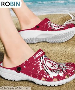Alabama Crimson Tide American Flag Pattern Printed Crocs Shoes, Alabama Crimson Tide Gifts