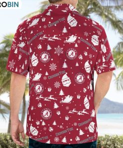 Alabama Crimson Tide Christmas Pattern Button Shirt, Crimson Tide Fan Shirt Alabama Crimson Tide Christmas Pattern Button Shirt, Crimson Tide Fan Shirt