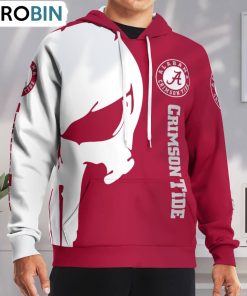 Alabama Crimson Tide Punisher Skull Hoodie and Zip Hoodie, Alabama Crimson Tide Gifts