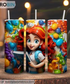 Ariel Princess With Book 3D Tumbler