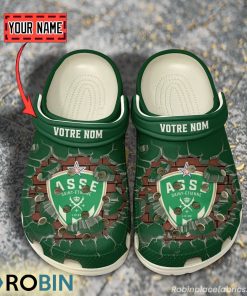 AS Saint-Etienne Break Cracked Hole Design Crocs Shoes
