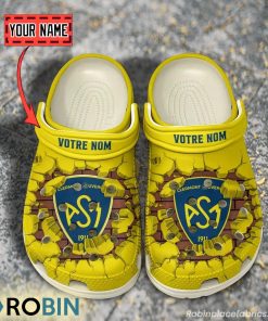 ASM Clermont Auvergne Break Cracked Hole Design Crocs Shoes