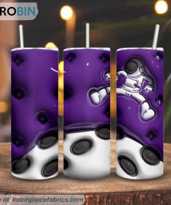 Astronaut 3D Puff 3D Printed Skinny Tumbler, Space Tumbler