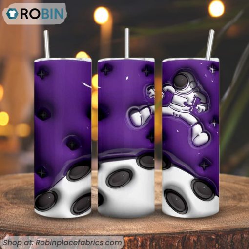 Astronaut 3D Puff 3D Printed Skinny Tumbler, Space Tumbler