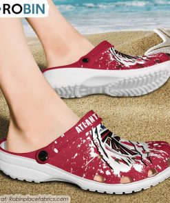 Atlanta Falcons American Flag Pattern Printed Crocs Shoes, Falcons Gear