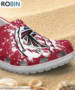 Atlanta Falcons American Flag Pattern Printed Crocs Shoes, Falcons Gear