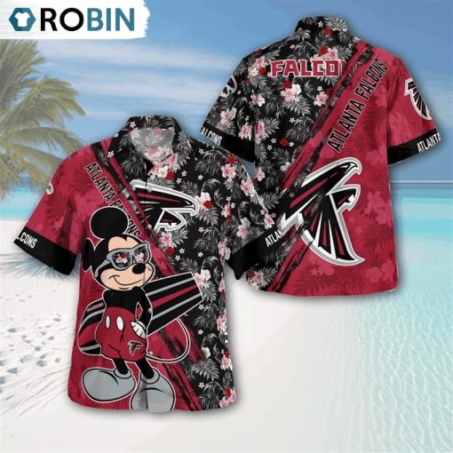 Atlanta Falcons Mickey Mouse Floral Short Sleeve Hawaii Shirt, Atlanta Falcons Fan Shirt for Sale