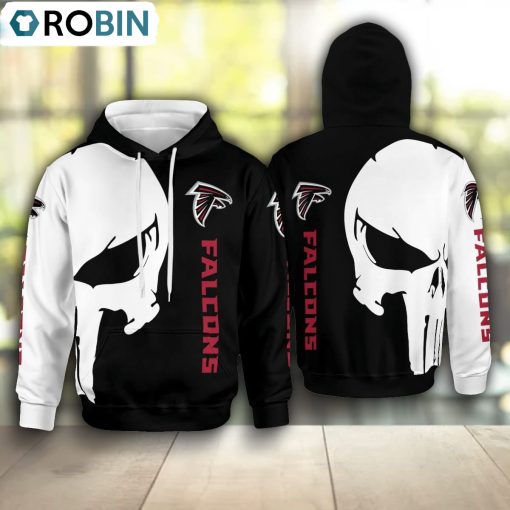 Atlanta Falcons Punisher Skull Hoodie and Zip Hoodie, Falcons Apparel