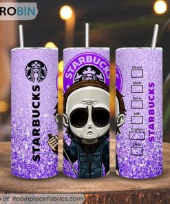 Baby Michael Myers Starbucks Coffee 3D Printed Skinny Tumbler, Halloween Tumbler