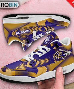 Baltimore Ravens Jordan 3 Sneakers Baltimore Ravens Jordan 3 Sneakers